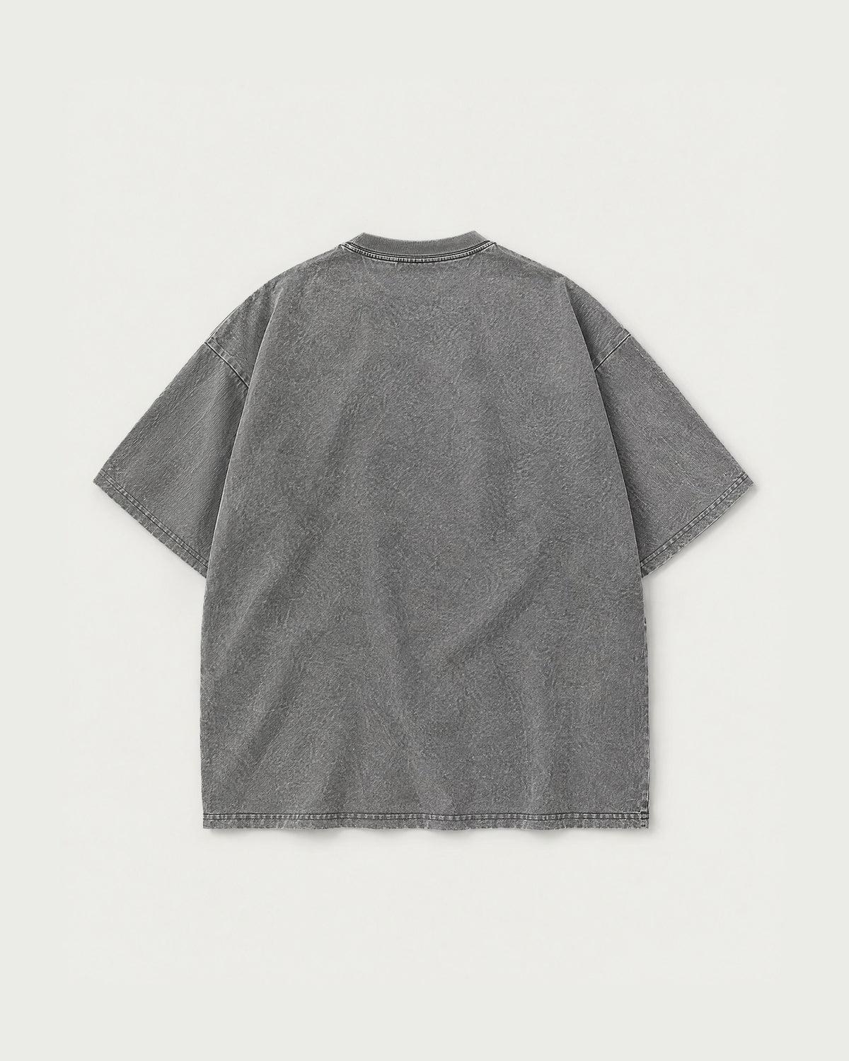 Romimi Washed Heavy Tee in Grey, back view