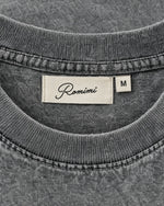 Romimi Washed Heavy Tee in Grey, label close-up