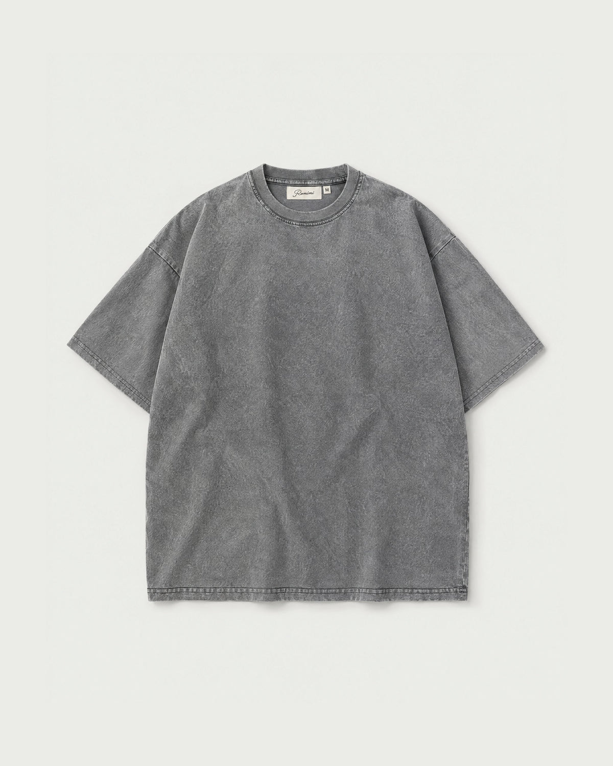 Romimi Washed Heavy Tee in Grey, front view