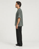 Romimi Washed Heavy Tee in Khaki, side view, worn