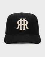 Romimi wool baseball cap in black, front view
