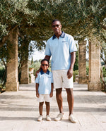 ROMIMI Adam Sport Polo sky blue — father and son