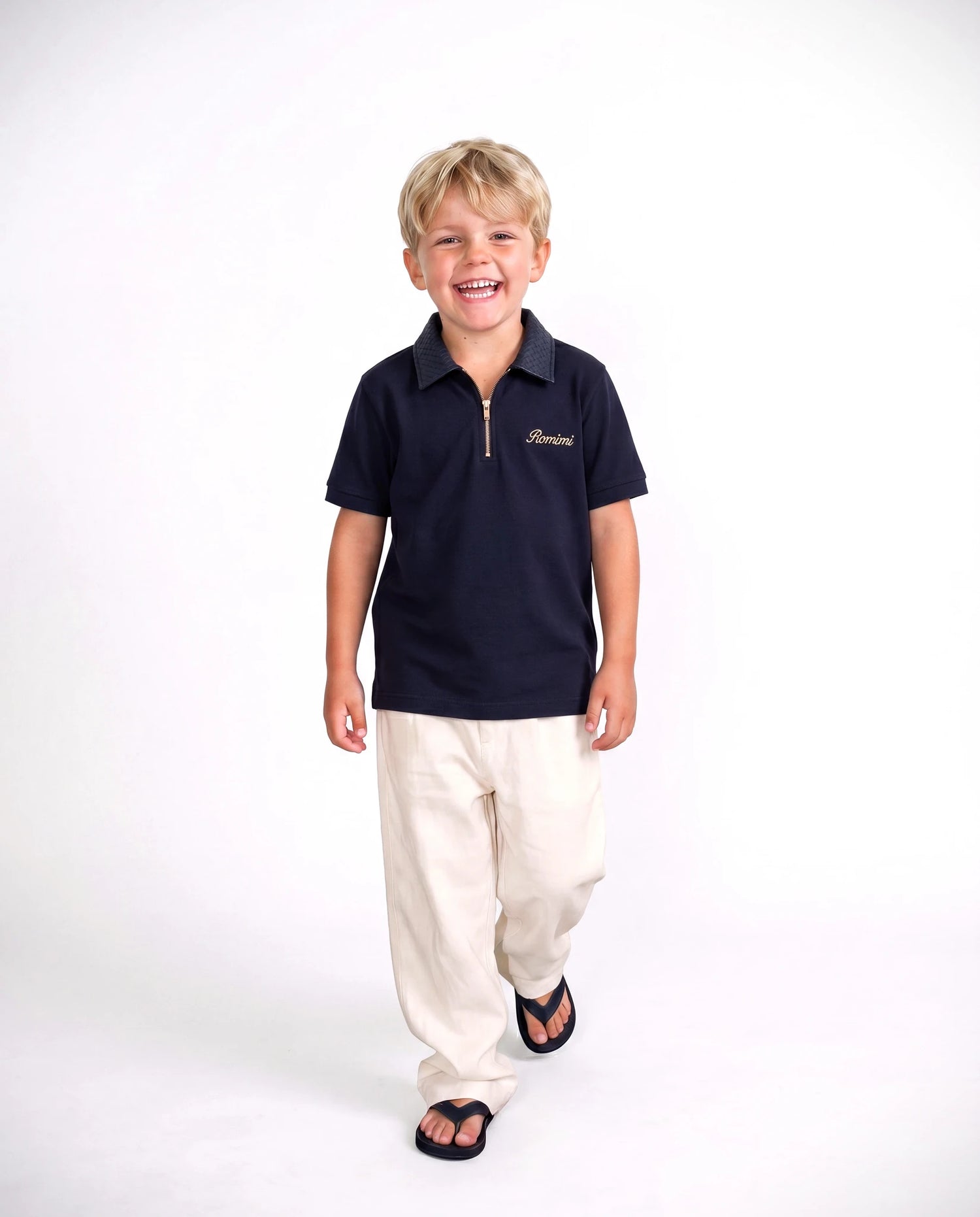 Adam Sport Poloshirt - Schwarz/Schwarz - Jungen