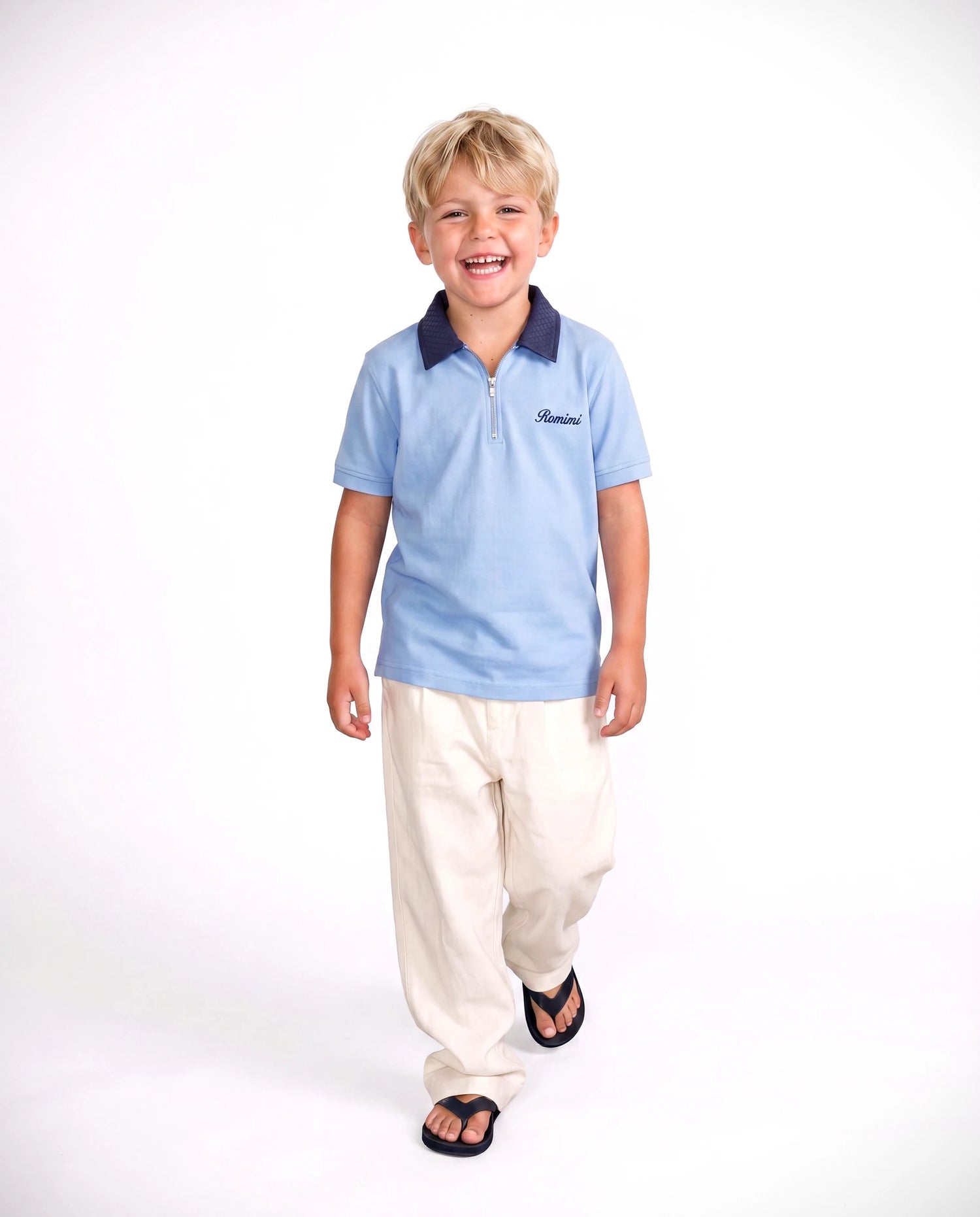 Adam Sport Poloshirt - Himmelblau/Navy - Jungen