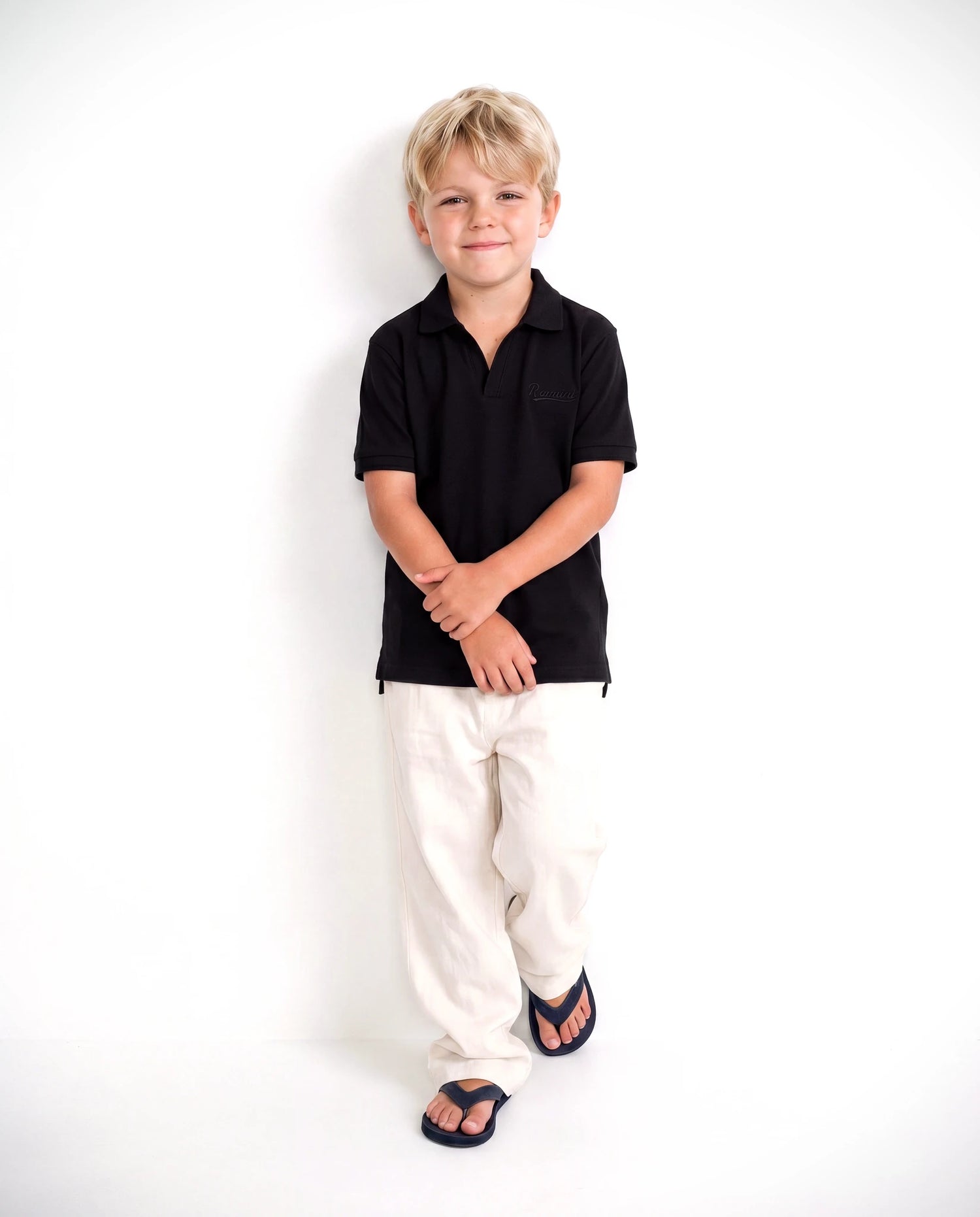 Laurent Klassisches geripptes Polohemd – Jungen