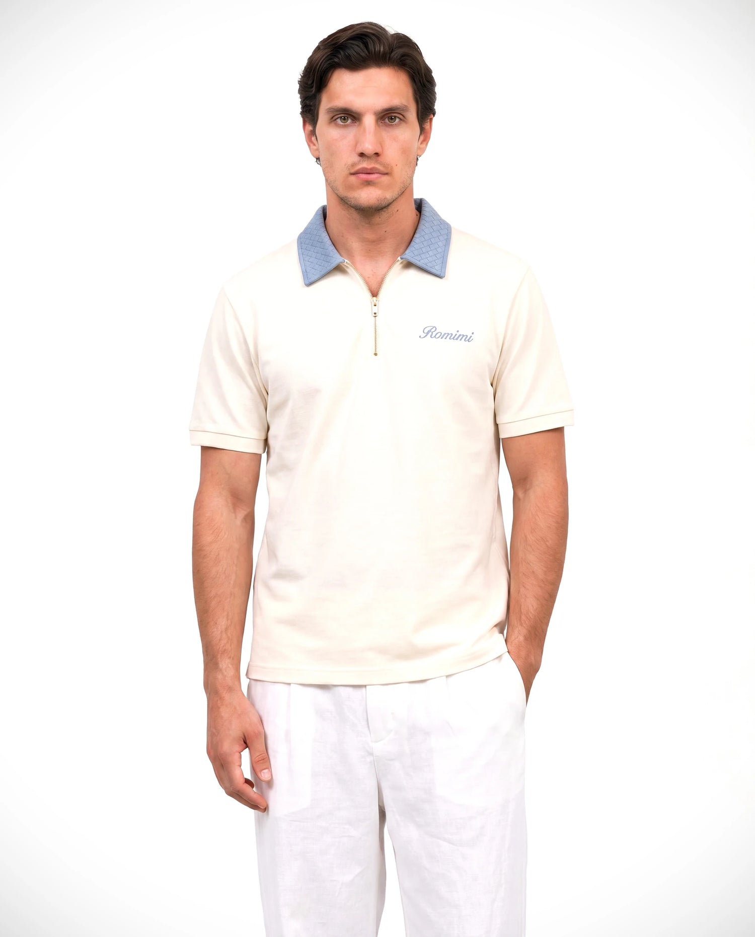 Adam Sport Polo - Cream/Sky - Erwachsene